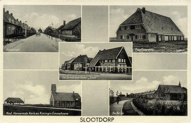 Slootdorp - 5 afb - 1937 gelopen, Verzamelen, Ansichtkaarten | Nederland, Ongelopen, Noord-Brabant, Voor 1920, Ophalen of Verzenden