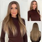 Swiss lace pruik lang steil blond haar zonder pony, Verzenden, Nieuw, Pruik of Haarverlenging