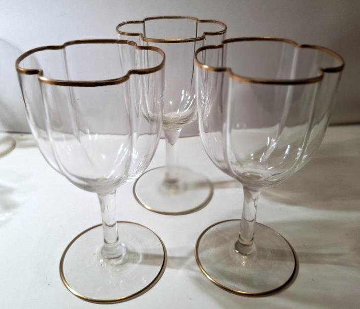 3 Moser of Lobmeyr gelobde kristallen wijnglazen vintage, Antiek en Kunst, Antiek | Glas en Kristal, Verzenden