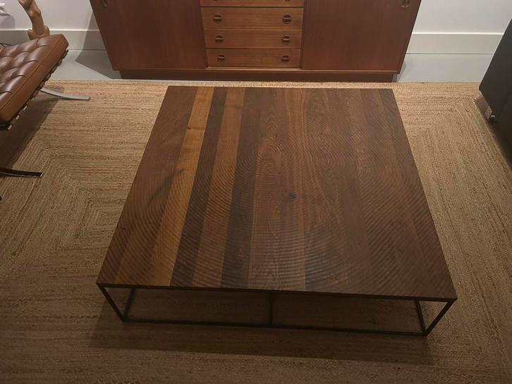 Linteloo Log Salontafel 120cm x 120cm, Huis en Inrichting, Tafels | Salontafels, Zo goed als nieuw, 75 cm of meer, 100 tot 150 cm