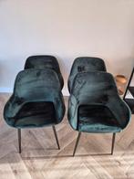 4 Groene Velvet eetkamerstoelen Kave Home / Goossens stoel, Ophalen, Overige kleuren, Nieuw, Hotel chique
