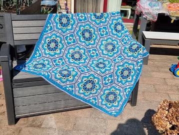 ️Gehaakte deken/plaid Persian tiles. Handgemaakt.  beschikbaar voor biedingen