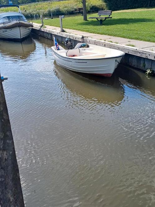 Polyester bootje / sloepje 4m met 6pk Mercury + Trailer, Watersport en Boten, Motorboten en Motorjachten, Gebruikt, Polyester