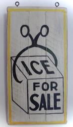 Vintage houten reclamebord / antiek / ijs / Ice for Sale, Nieuw, Ophalen of Verzenden, DeKameraadschap, Bergenjuizen 6