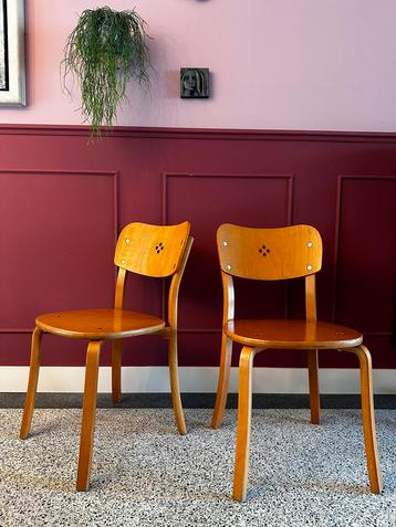 Vintage Scandinavische eetkamerstoelen stijl Alvar Aalto 80s