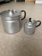 Retro pannen, Huis en Inrichting, Keuken | Potten en Pannen, Ophalen of Verzenden, Gebruikt, Rvs, Pannenset