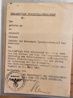 Vooraf ingevulde ontheffing Rotterdam 1945 Arbeitseinsatz., Ophalen of Verzenden, Nederland, Foto of Poster
