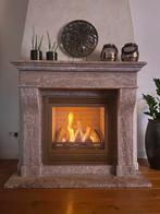 Gashaard met Travertin Schouw, Huis en Inrichting, Kachels, Ophalen, Gebruikt, Gas, Inbouw