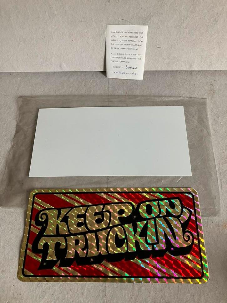 Vintage Decal Keep On Truckin jaren 70 kentekenplaat sticker, Auto diversen, Autostickers, Ophalen of Verzenden