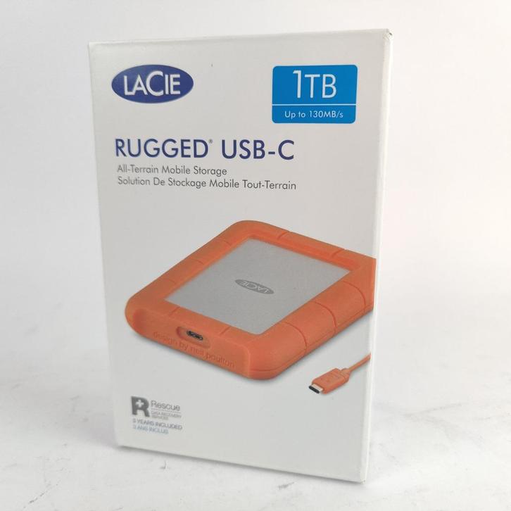 Lacie rugged USB-C 1tb Externe HDD NIEUW || nu € 59.99, Computers en Software, Harde schijven, Gebruikt, Laptop, USB, Ophalen of Verzenden
