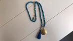 Mala 108 kralen blauw agat met Toli, Ophalen of Verzenden, Zo goed als nieuw, Blauw