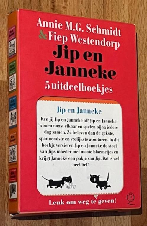 Annie M.G. Schmidt. Jip en Janneke. 5 Uitdeelboekjes in doos, Boeken, Kinderboeken | Jeugd | onder 10 jaar, Zo goed als nieuw