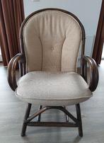 Rotan stoel incl. kussen, Ophalen, Bruin, Riet of Rotan, Zo goed als nieuw