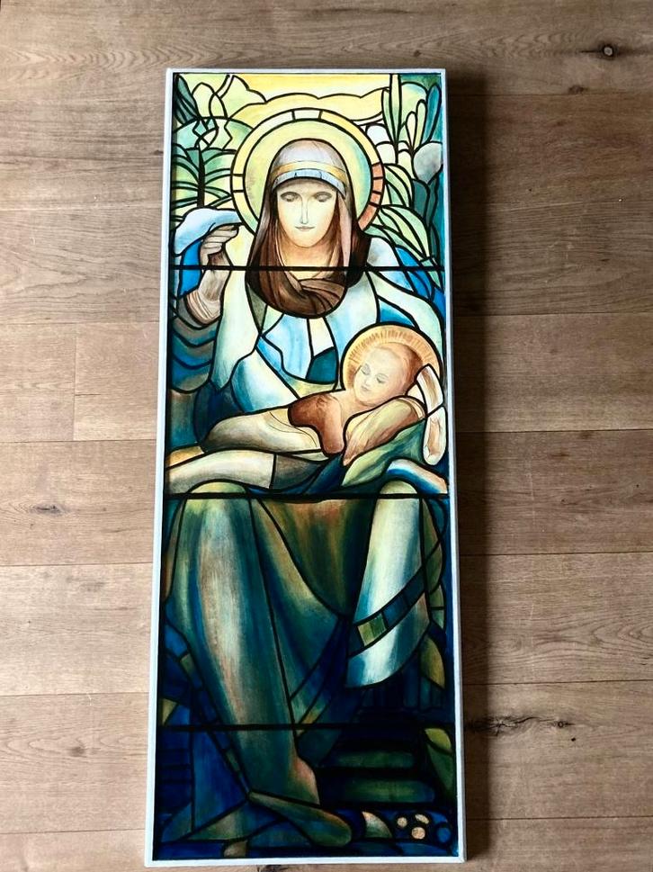 paneel 'Madonna met kind", Antiek en Kunst, Kunst | Schilderijen | Klassiek, Ophalen of Verzenden