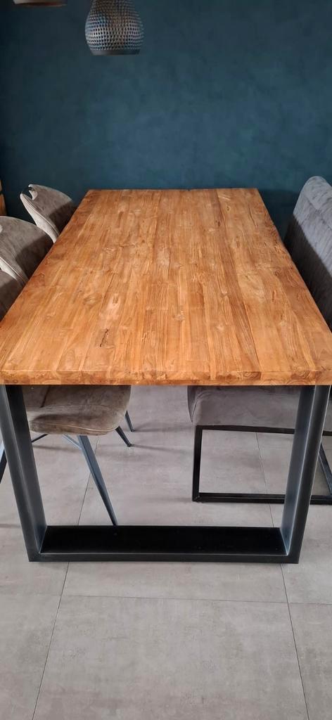 Romaro eetkamertafel 190x95 + bijpassende eetbank, Huis en Inrichting, Tafels | Eettafels, Zo goed als nieuw, 50 tot 100 cm, 200 cm of meer