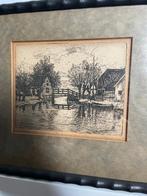 Schiedam huis te Riviëre - ets Marius Janssen, Ophalen of Verzenden