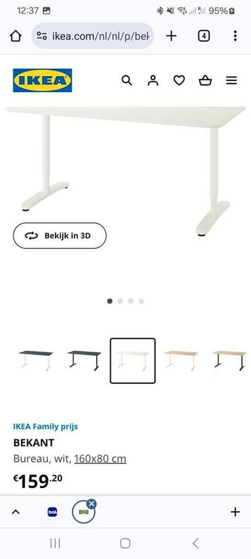 Ikea Bekant Wit 160x80 cm