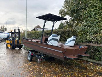 Unieke aluminium platbodem, visboot, vaartjes 600, jon beschikbaar voor biedingen