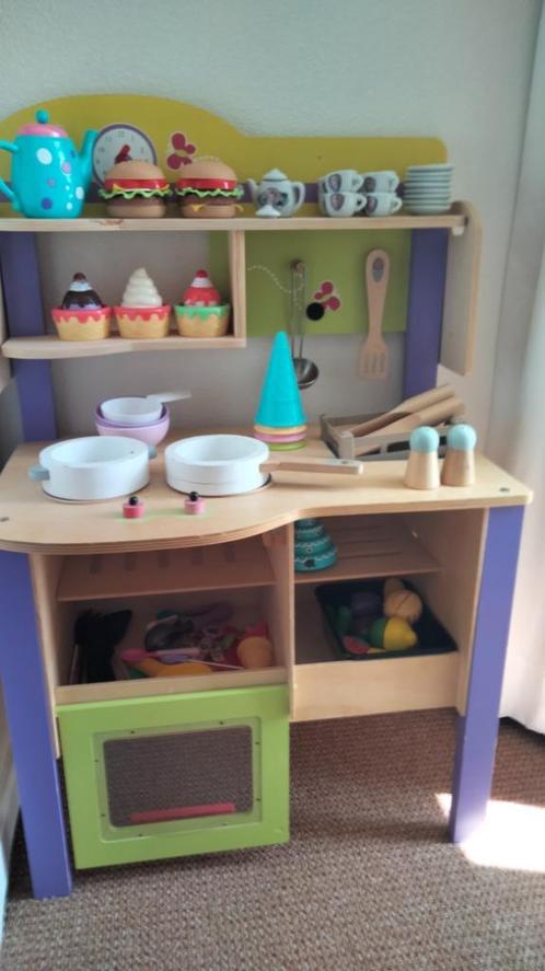 Speelkeukentje met accessoires, Kinderen en Baby's, Speelgoed | Speelkeukens, Gebruikt, Speelkeuken, Hout, Ophalen