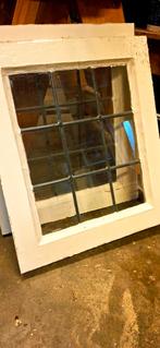 2 Oude glas in lood ramen, Doe-het-zelf en Verbouw, Glas en Ramen, Ophalen, Gevelraam of Ruit, Gebruikt, Minder dan 80 cm
