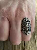 Fantasiering diameter 18 met steentjes, Ophalen of Verzenden, Zo goed als nieuw, Dame, Zilver