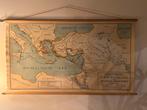 Vintage Wandkaart – Paulus’ Reizen / Bijbelkaart – Noordhoff, Ophalen of Verzenden, Aardrijkskunde
