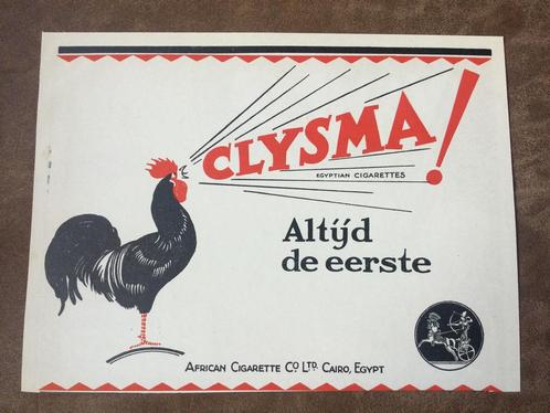 Clysma sigaretten 1928, Verzamelen, Merken en Reclamevoorwerpen, Gebruikt, Ophalen of Verzenden
