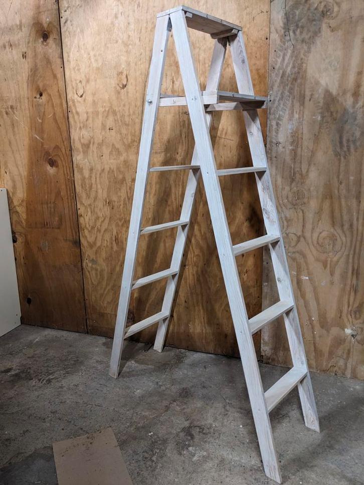 2x Decoratieve inklapbare plantentrap whitewash, Doe-het-zelf en Verbouw, Ladders en Trappen, Ophalen