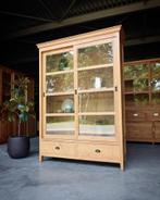 Teakhouten vitrinekast | Servieskast | Buffetkast #2040, 100 tot 150 cm, 200 cm of meer, Ophalen of Verzenden, Teakhout