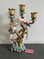 Prachtige kandelaar met papegaaien, Ophalen of Verzenden, Zo goed als nieuw, Overige materialen, 25 tot 50 cm