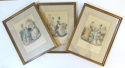 Franse Mode Prenten, Huis en Inrichting, Woonaccessoires | Wanddecoraties, Gebruikt, Verzenden