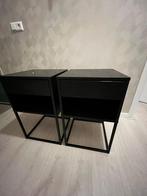 Twee IKEA nachtkastjes, Huis en Inrichting, Slaapkamer | Nachtkastjes, Ophalen, Gebruikt, Minder dan 45 cm, Metaal of Aluminium