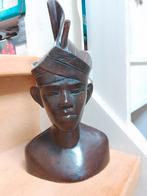 Balinees houten beeld buste van man, 27cm, Antiek en Kunst, Kunst | Niet-Westerse kunst, Ophalen