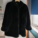 Zwarte nep bontjas, Kleding | Dames, Jassen | Winter, Ophalen of Verzenden, Zo goed als nieuw, Maat 42/44 (L), Zwart