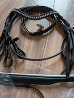 Hoofdstel leer zwart anatomisch frontriem teugels full, Dieren en Toebehoren, Paarden en Pony's | Hoofdstellen en Tuigage, Ophalen of Verzenden