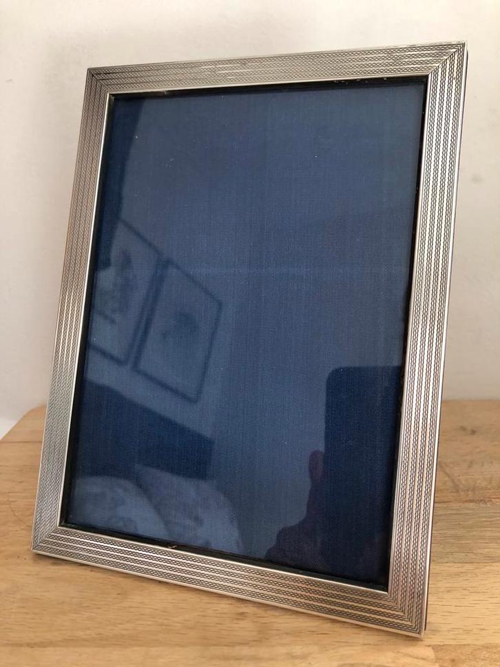 Vintage 800 Zilveren Fotolijst Guilloche, Antiek en Kunst, Antiek | Goud en Zilver, Zilver, Ophalen of Verzenden