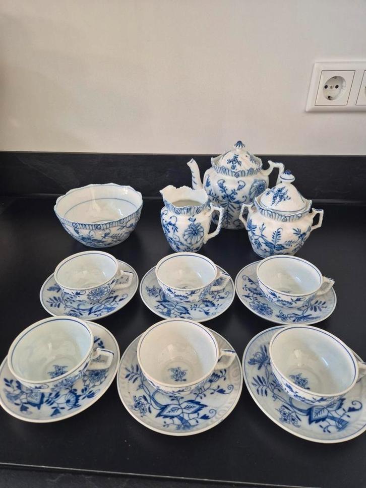 Thee set porselein zwiebelmuster, Antiek en Kunst, Antiek | Servies compleet, Ophalen