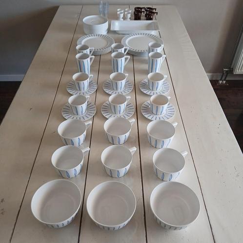 Servies van Mepal Rosti Wave in nette staat! Wit met motief!, Caravans en Kamperen, Caravan accessoires, Gebruikt, Ophalen of Verzenden