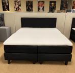 Boxspring 160x200 Zwart stof Direct/leverbaar/EnschedeE-9685, Eenpersoons, Zwart, #Boxspring#2-persoons#160cm#Zwart#Bedden, Nieuw