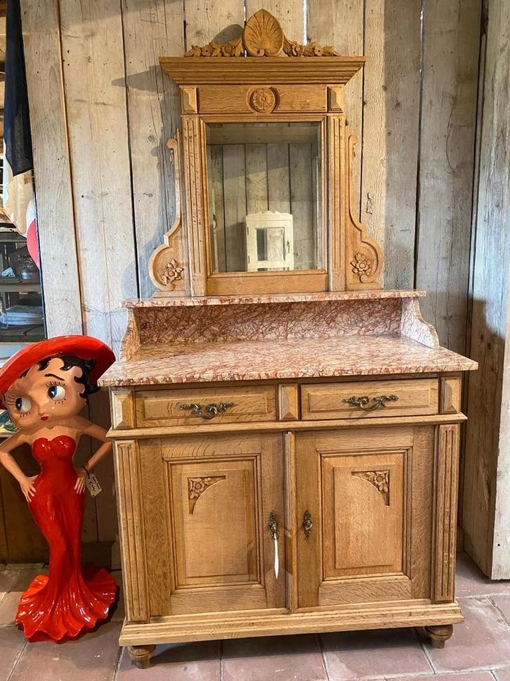Frans landelijk eiken badkamermeubel kast commode, Antiek en Kunst, Antiek | Meubels | Kasten, Ophalen