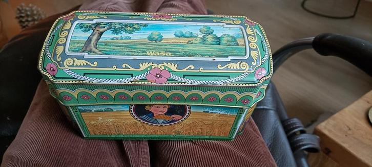 Vintage Wasa Knäckebröd Blikken Doos, Antiek en Kunst, Antiek | Tin, Ophalen of Verzenden
