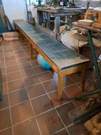 Grote lange houten eetkamer bank, Ophalen