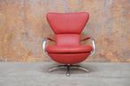 ZGANieuw! rode leren Leolux Formi design draaifauteuil, Huis en Inrichting, Fauteuils, Leolux, Leolux, Design, 75 tot 100 cm