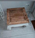 Salontafel/opium tafeltje teak, 60x60x30cm onderstel geverfd, Huis en Inrichting, Tafels | Salontafels, Ophalen, Gebruikt, 50 tot 100 cm