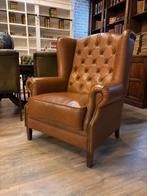 Cognac leren Chesterfield oorfauteuil - Nieuwstaat, Ophalen, Leer, Zo goed als nieuw, Gosemengelstraat 7