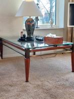 Salontafel glazen blad kersenhout, Ophalen, 100 tot 150 cm, 50 tot 100 cm, Minder dan 50 cm