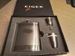 EIGER GIFTSET - HEUPFLACON - TRECHTERTJE - 4 BEKERTJES - RVS, Ophalen of Verzenden