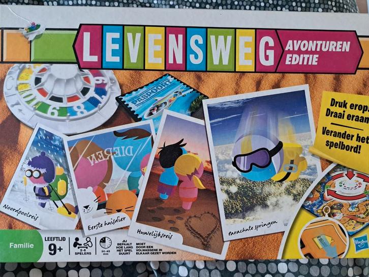 Levensweg Avonturen Editie Bordspel, Hobby en Vrije tijd, Gezelschapsspellen | Bordspellen, Gebruikt, Een of twee spelers, Drie of vier spelers