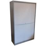 Kinnarps Rolluik Kast Donkergrijs Lichtgrijs H197xB120xD45, Gebruikt, 100 tot 150 cm, Ophalen of Verzenden, Met slot
