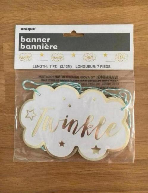 Banner Twinkle Twinkle Little Star | geboorte - verjaardag, Hobby en Vrije tijd, Feestartikelen, Nieuw, Versiering, Geboorte of Huwelijk
